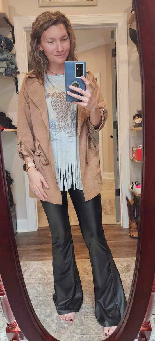 Leopard Steerhead Fringe Top