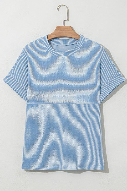 Blue Corded Casual Top