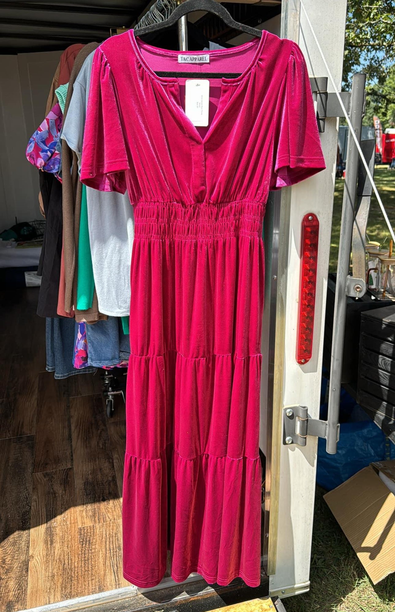 Wine Velvet Maxi Dress