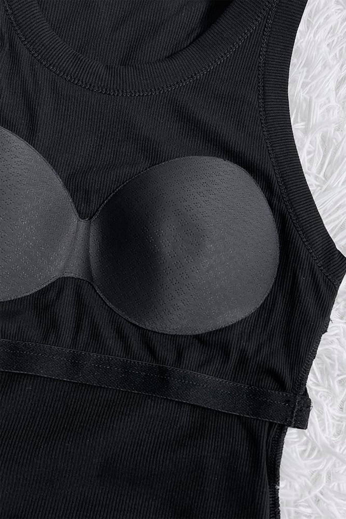 Black Slim Padded Tank