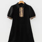 Leopard Patchwork Quarter Zip Mini Dress RTS