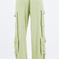 American Bazi Linen Wide Leg Cargo Pants