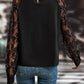 Black Floral Lace Blouse