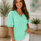 V Neck Puff Blouse *multiple colors* RTS