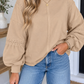 Beige Raw Seam Casual Sweatshirt