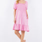 Celeste Full Size Ruffle Hem Short Sleeve Smocked Dress