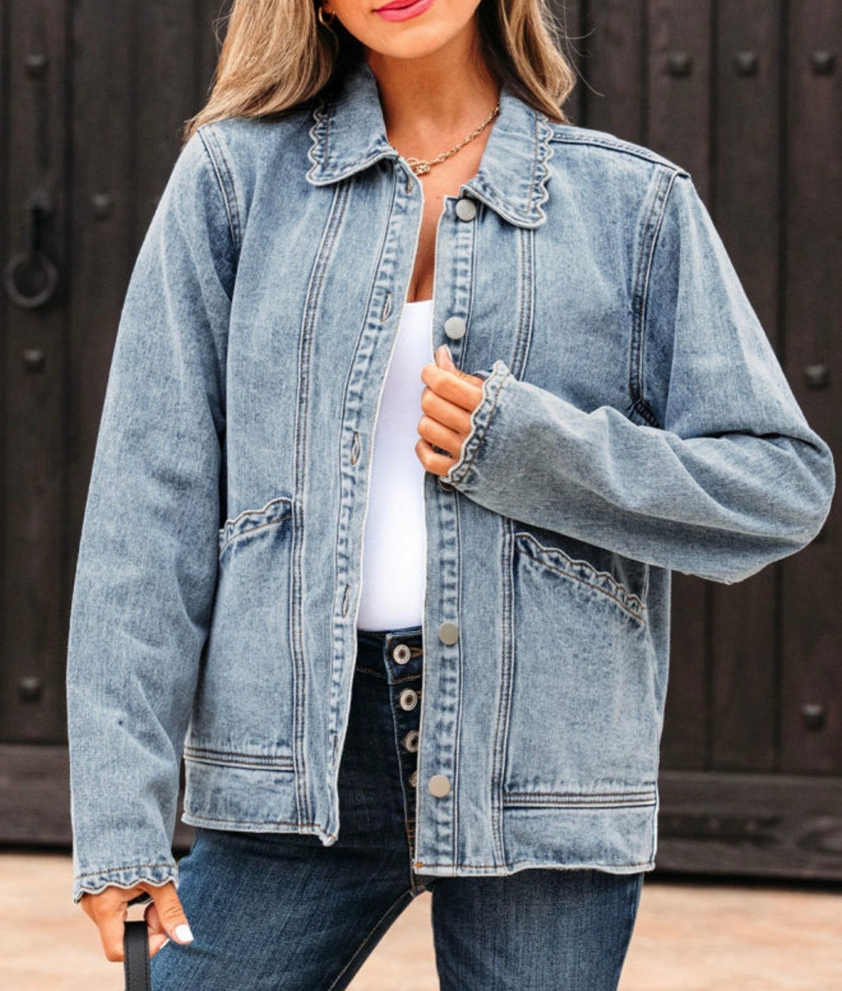 Scallop Pocket Denim Jacket