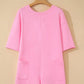 Pink Raw Edge Loose Romper RTS
