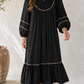 Black Leopard Trim Casual Dress