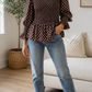 Brown Polka Dot Ruffled Blouse