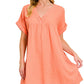 Zenana Double Gauze Raw Edge Dress RTS