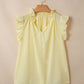 Yellow Cream Ruffle Top