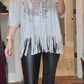 Leopard Steerhead Fringe Top