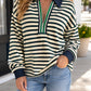 Striped V Neck Top