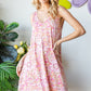 Heimish Full Size Floral V-Neck Tank Dress with Pockets