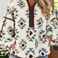Beige Geometric Western Sweatshirt