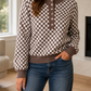 Brown Checkered Knit Sweater