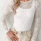 Beige Sheer Mesh Lace Top