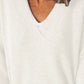 V-Neck Dropped Shoulder Sweater