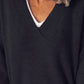 V-Neck Dropped Shoulder Sweater