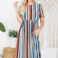 Multi Striped Babydoll Midi Dress
