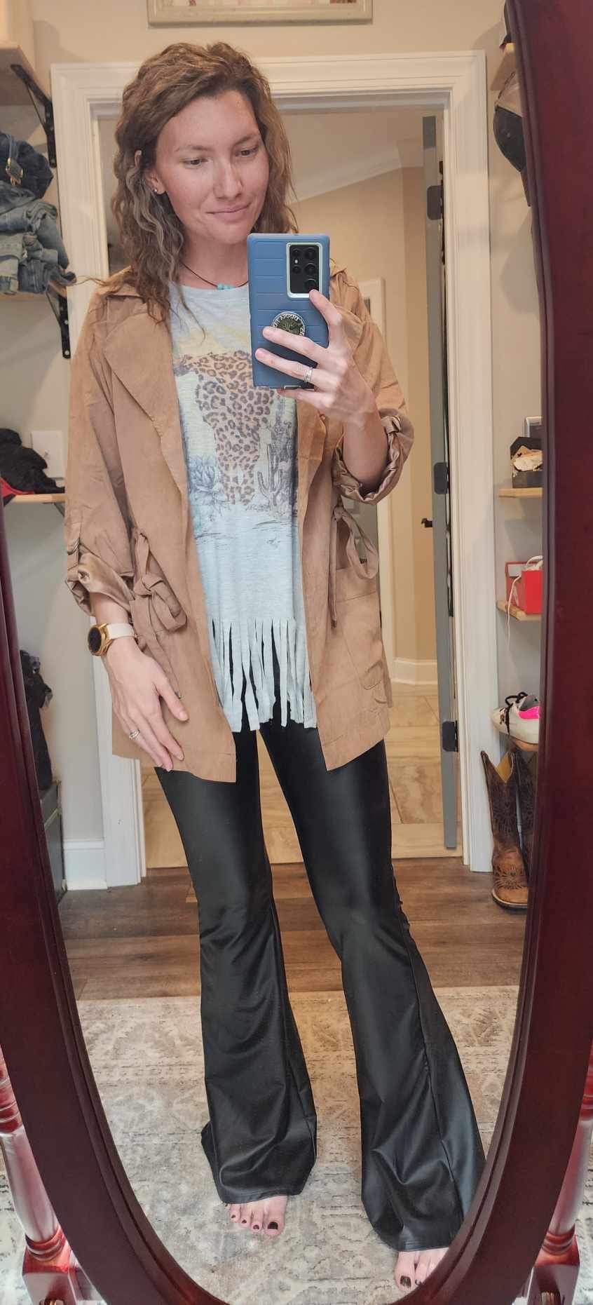 Leopard Steerhead Fringe Top