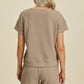 Double Take Full Size Texture Short Sleeve Top and Shorts Set