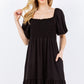 Celeste Full Size Ruffle Hem Short Sleeve Smocked Dress