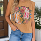 Western Boots Flower Tank Top