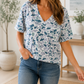 Gray Camo V Neck Top