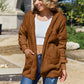 Full Size Teddy Hooded Jacket with Pockets