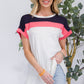 Celeste Full Size Color Block Round Neck Short Sleeve T-Shirt
