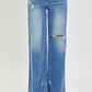 RISEN Full Size High Rise Frayed Hem Wide Leg Jeans