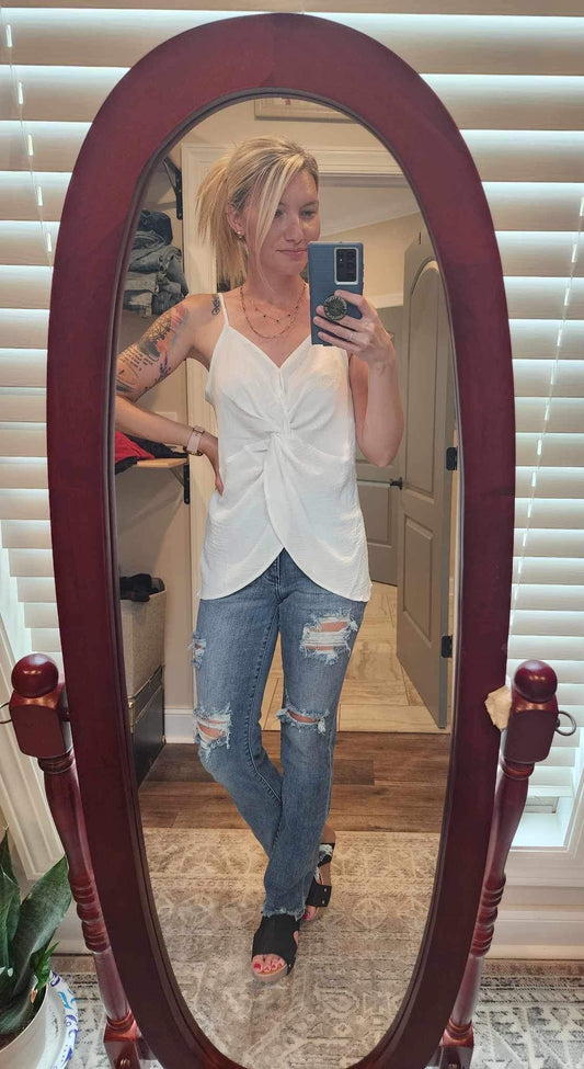 Solid Front Twist Cami