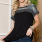 Celeste Full Size Color Block Round Neck Short Sleeve T-Shirt