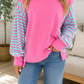 Rose Stripe Colorblock Top