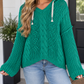 Sea Green Cable Knit Hoodie