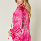 Double Take Full Size Printed Button Up Long Sleeve Shirt
