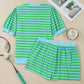 Green Stripe Plus Shortie Outfit