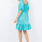 Celeste Full Size Ruffle Hem Short Sleeve Smocked Dress