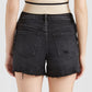 BAYEAS Stepped Waist Raw Hem Denim Shorts