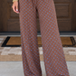 Brown Polka Dot Wide Leg Pants