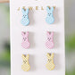 3 Pairs Bunny Plaid Studs RTS