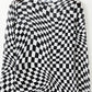 Checkered Mock Neck Long Sleeve Blouse