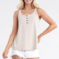 Ninexis Square Neck Half Button Tank