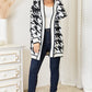 Mandy Woven Right Houndstooth Open Front Longline Cardigan