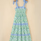 Green Geometric Floral Dress