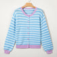 Blue Stripe Buttoned Cardigan