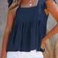 Full Size Ruffled Square Neck Cap Sleeve Blouse