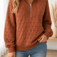 Brown Geometric Quilted Sweatshirt